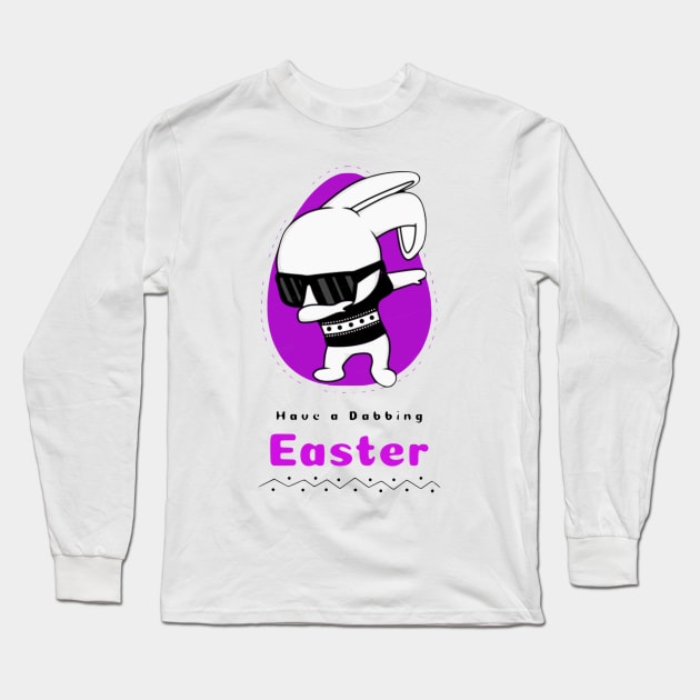 Dabbing Easter Bunny Long Sleeve T-Shirt by Boztik-Designs